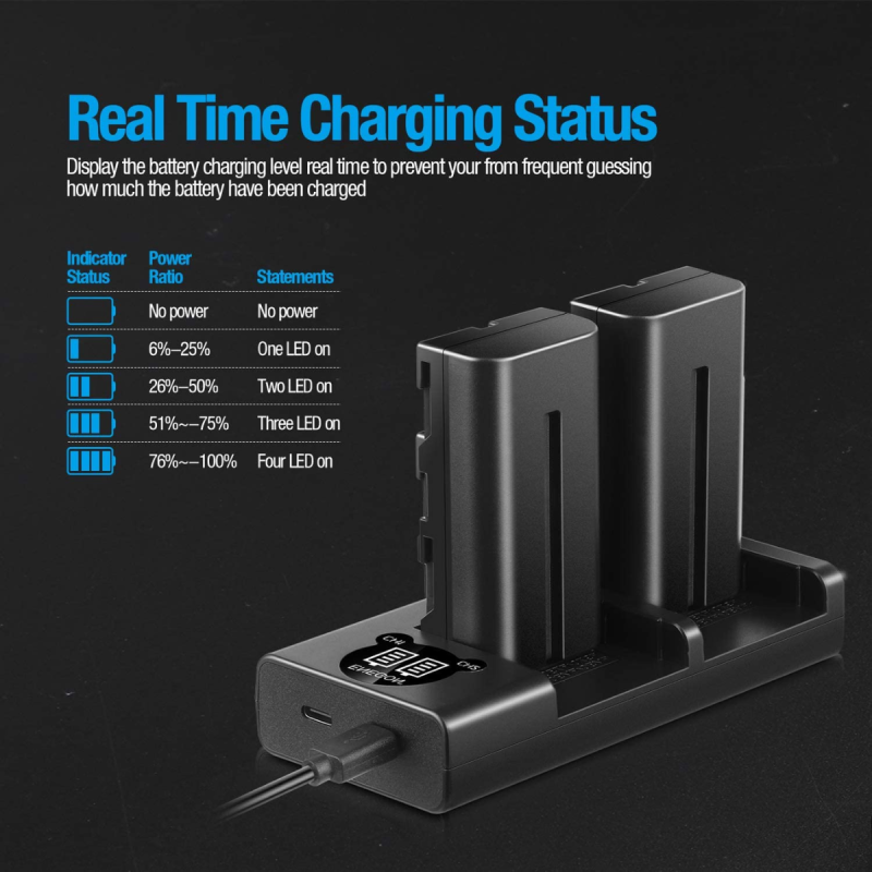 E-Image Single Charger For Battery NPF550,NPF970