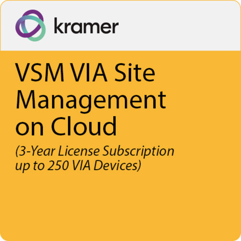 Kramer VSM on Cloud 3 Year License Subscription up to 250 VIA devices