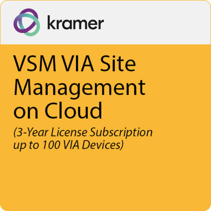 Kramer VSM on Cloud 3 Year License Subscription up to 100 VIA devices