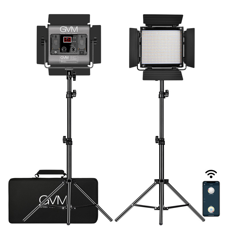 GVM Kit de 2 Panneaux LED Bicolores GVM-480LS