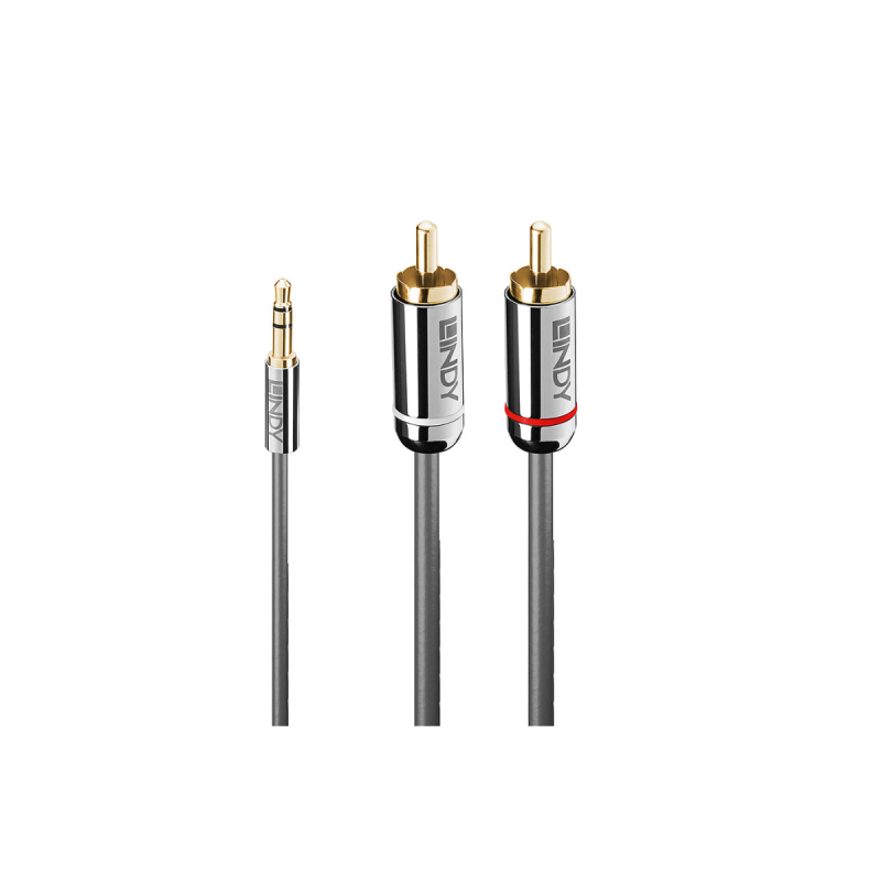 Lindy Câble Audio Jack 3.5mm vers RCA, Cromo Line, 1m