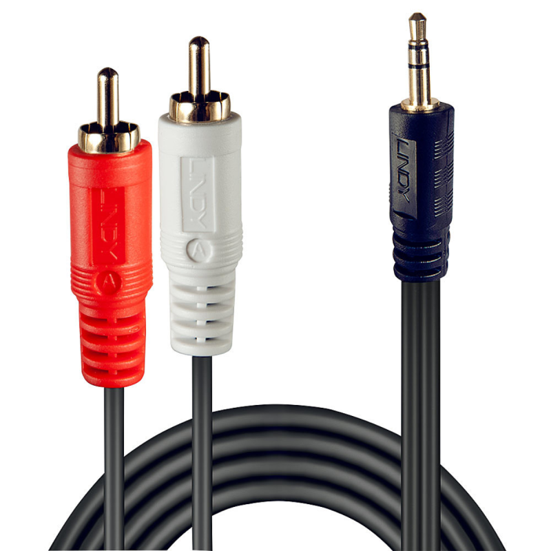 Lindy Câble audio Premium, 2x RCA mâle vers jack 3,5mm mâle, 20m