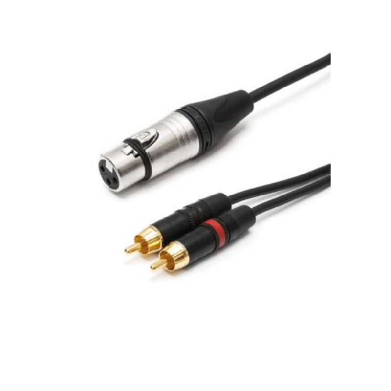 Cordon Amazone audio professionnel XLR femelle / 2x RCA mâle 2 mètres