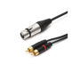 Cordon Amazone audio professionnel XLR femelle / 2x RCA mâle 2 mètres