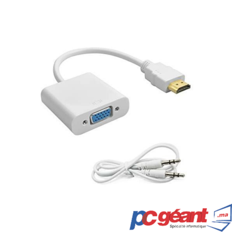 Tesca Convertisseur HDMI Mâle Vers VGA Femelle + Audio 0,2M