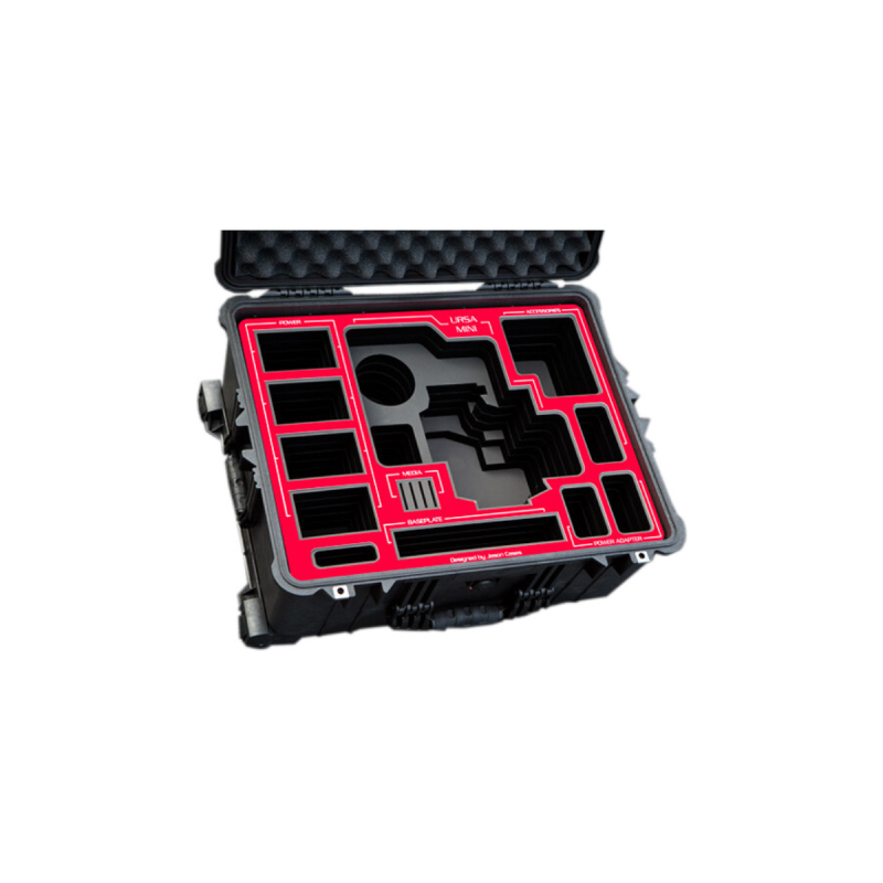 Jason Cases Valise pour BMD URSA Mini + Bottomplate (Red Overlay)