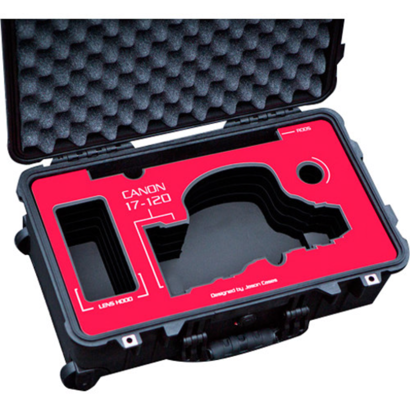 Jason Cases Valise pour Canon 15-120mm Lens with Red overlay