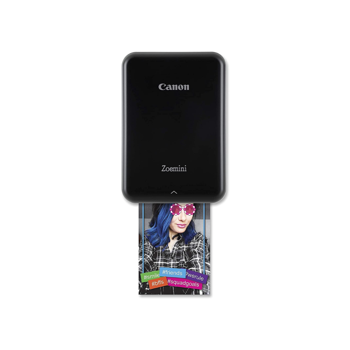 Imprimante photo couleur portable Canon Zoemini, blanc + papier photo 5 x  7,6 cm (20 feuilles) + autocollant rond (10 feuilles)