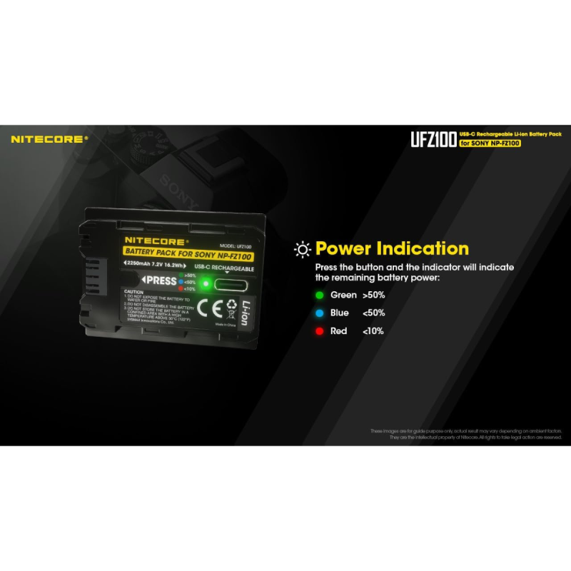 Nitecore NP-FZ100C (USB-C Rechargeable) 2400mAh