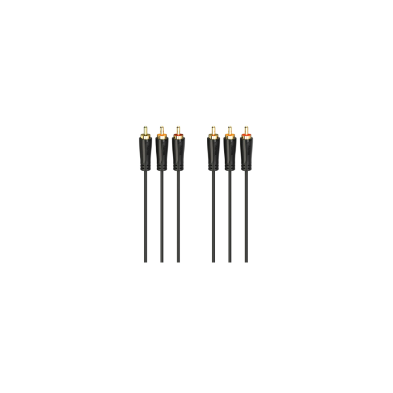 Hama Câble audio/vidéo 3 fich. RCA mâles-3 fich. RCA mâles doré 3m