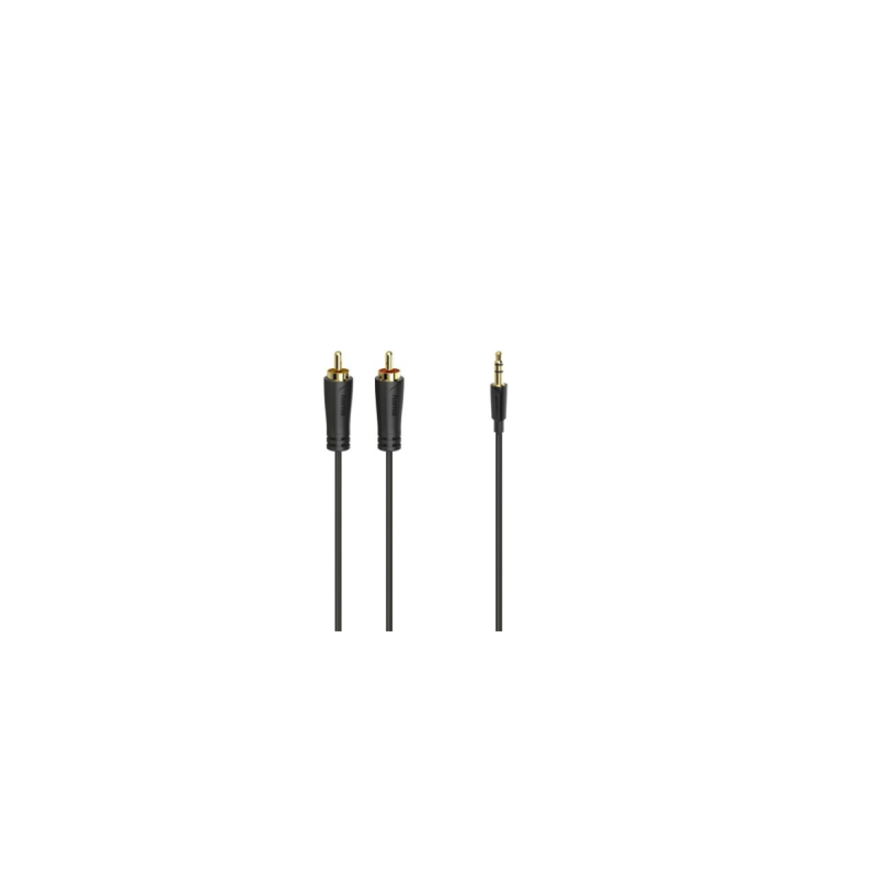 Hama Câble audio jack mâle 3,5mm-2 fiches RCA mâles stéréo doré 3 m