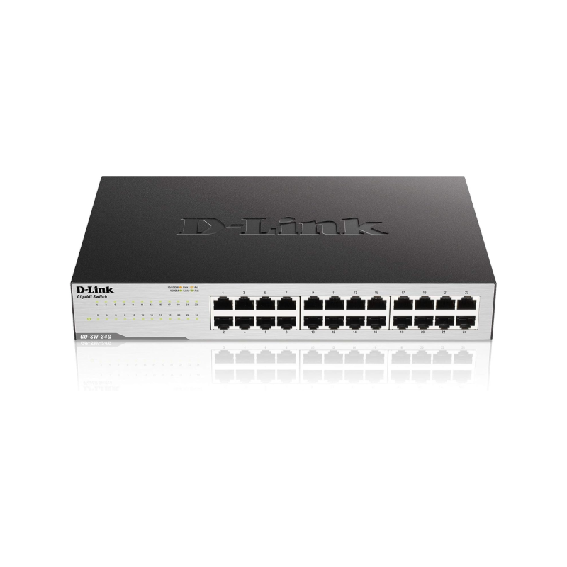 D-Link Mini switch 24 ports Gigabit, rackable 19 pouces D-link Green