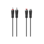 Hama Rallonge audio, 2 fiches RCA mâles - 2 fiches RCA fem., 1,5 m