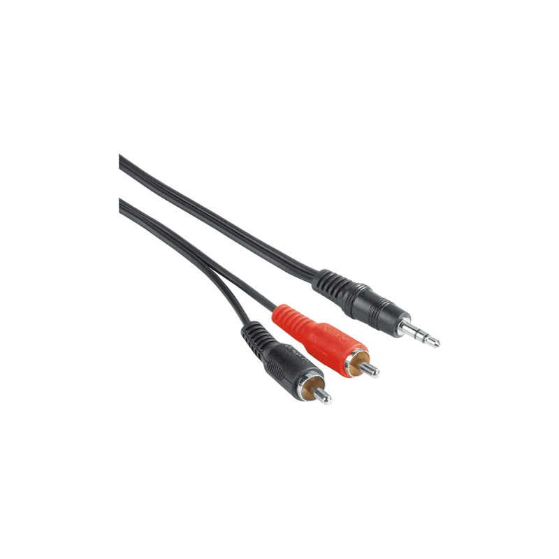 Hama Câble audio, fiche jack mâle 3,5 mm - 2 fiches RCA mâles, 2 m