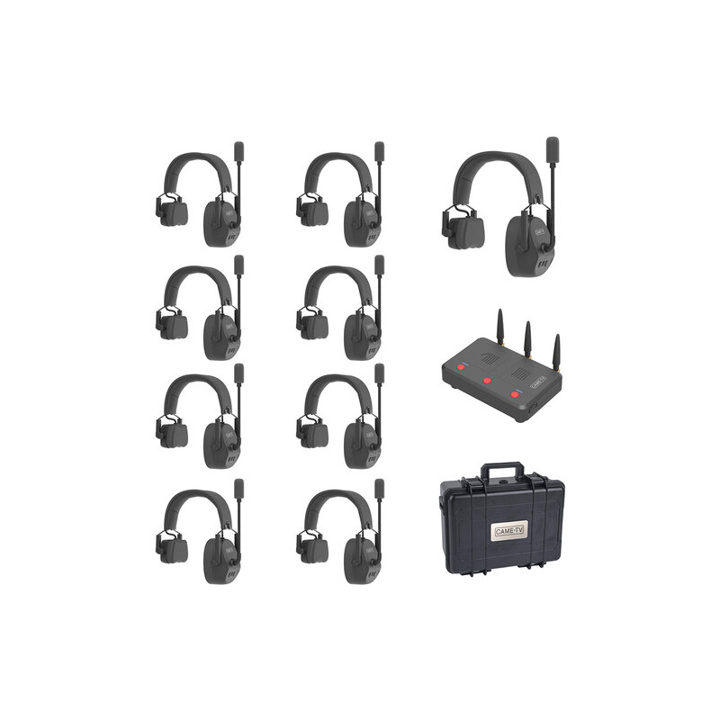 CAME-TV KUMINIK8 Duplex Digital Wireless Headset 450M Ear 9 Pack