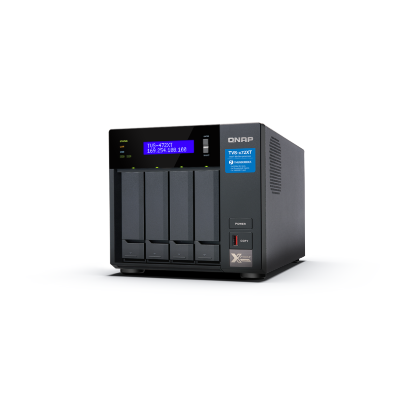 QNAP Tour TVS-472XT-PT-4G 24TB (4x6TB)  10GbE&TBT3 IronWolf Pro NAS