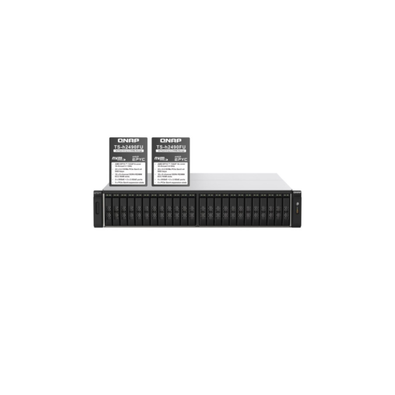 QNAP Rack 2U nu 24 baies pour SSD PCIe NVMe 2.5"Alim. redondante