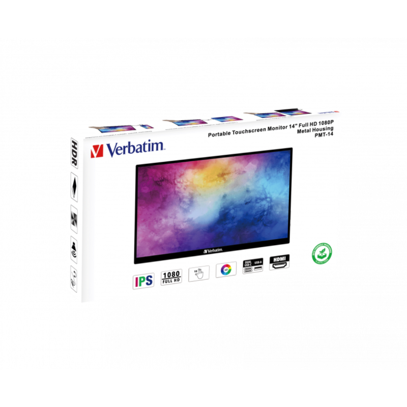 Verbatim PMT-14 Moniteur portable à écran tactile 14" Full HD 1080p