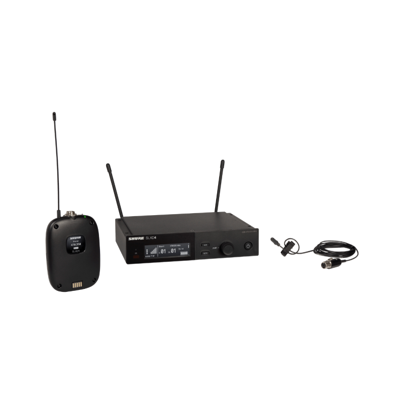 Shure Pack sans fil émetteur SLXD14E, micro cravate DL4B, 650-694MHz