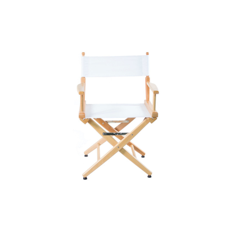 Filmcraft Pro Series Director Chair SHORT natural - WHITE canvas
