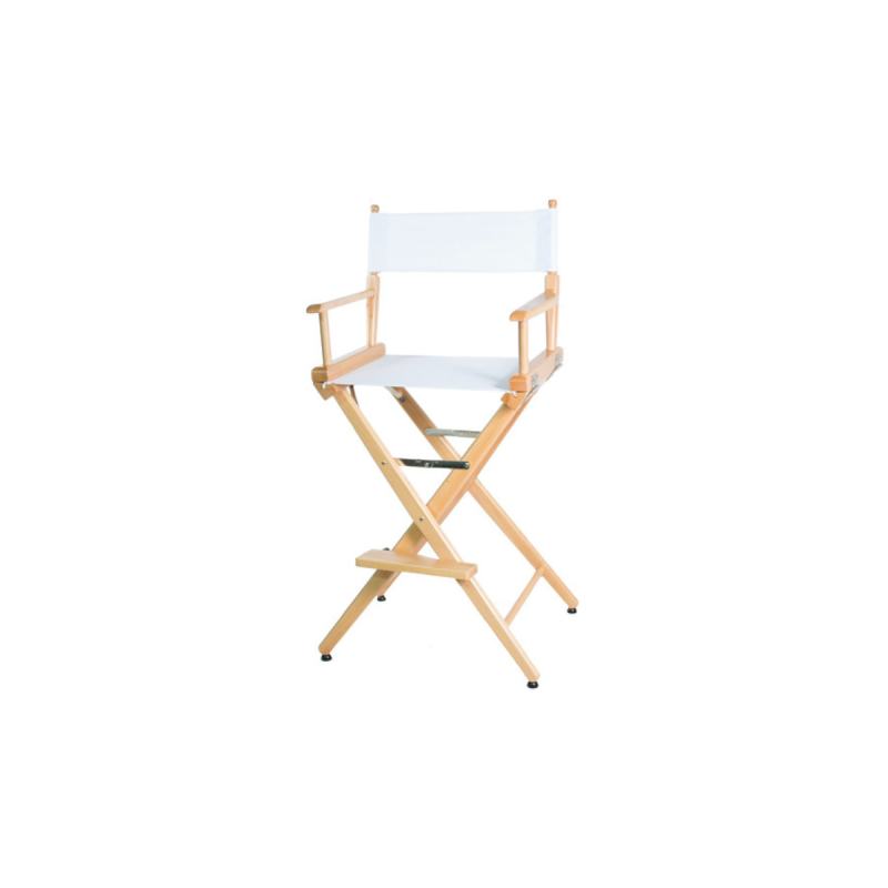Filmcraft Pro Series Director Chair TALL natural - WHITE canvas