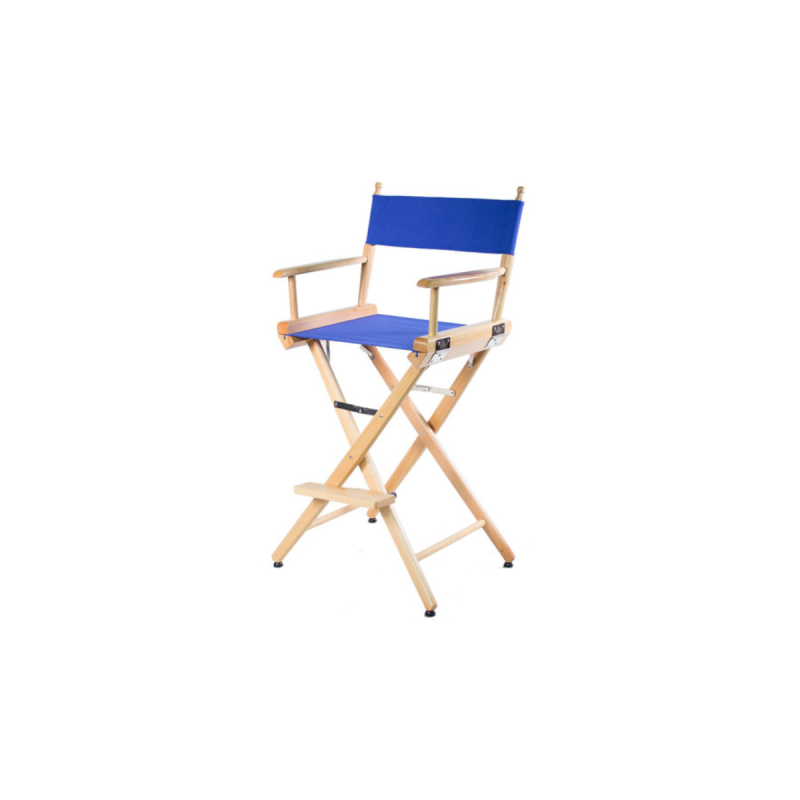 Filmcraft Pro Series Director Chair TALL natural - BLUE canvas