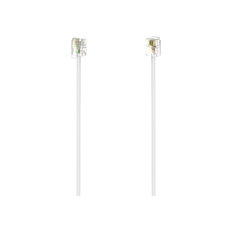 Hama Cable Rj11 Male/Male Blanc 6,00M