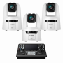 Canon Pack 3 Caméras PTZ 4K CR-N500W (Blanc) + Pupitre RC-IP1000