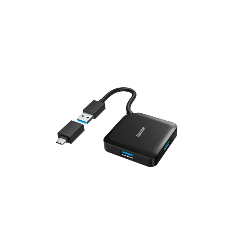 Hama Hub Usb 3.2G1 A/4Xa +Adapt Usb-C Nr