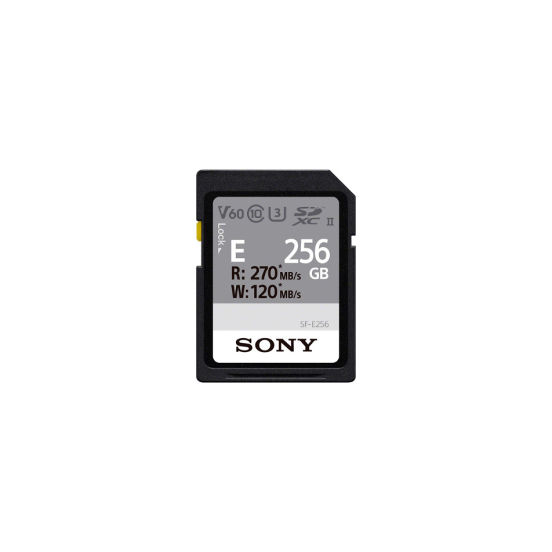 Sony Carte SDXC série E 256Go V60 U3 Classe 10 R : 270MB/s W: 120MB/s