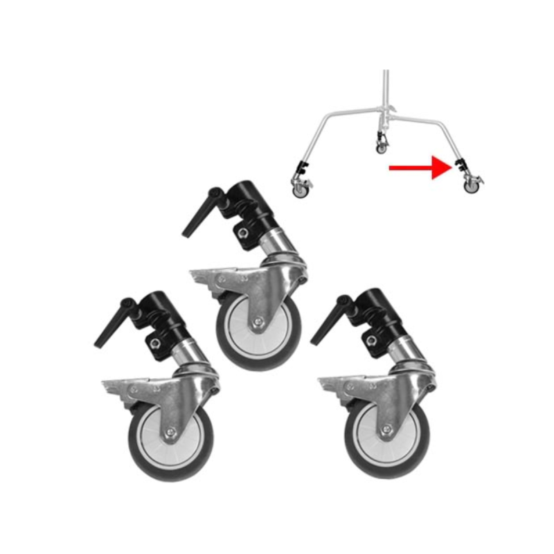 E-IMAGE Wheels for LCS-01S/02S/03S C-stand with 25mm tube dia.