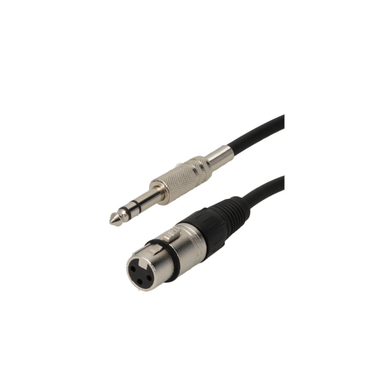 Cordon XLR 3b F / Jack 6.35 M mono - noir - 3 m