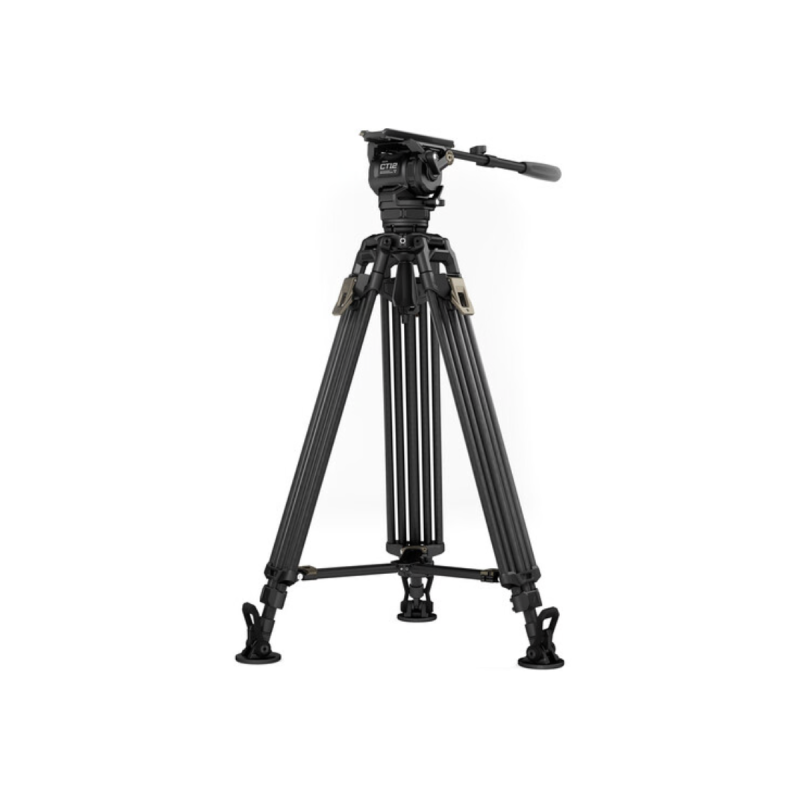 Tilta 75mm Cine Fluid Head 2-Stage One Touch Carbon Tripod Legs Gray