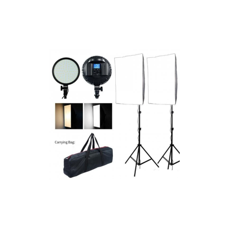 VISICO Kit éclairage LED 2x48W 2xSoftbox 50x70cm 2 pieds 1 valise