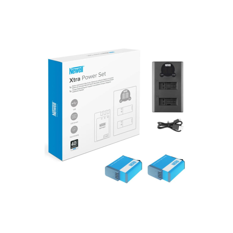 Newell Set 1x Newell DL-USB-C charger and 2x SPJB1B for GoPro Hero 8