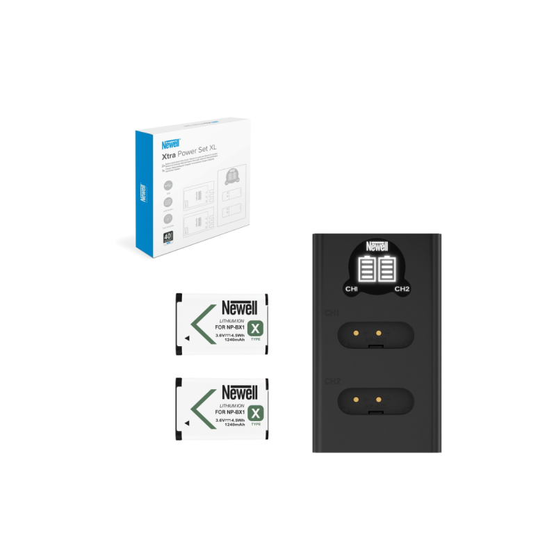 Newell Set 1x Newell DL-USB-C charger and 2x NP-BX1 for Sony