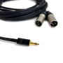 Cordon audio pro Jack 3.5 stéréo Mâle vers 2 XLR Mâle 1 mètre
