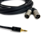 Cordon audio pro Jack 3.5 stéréo Mâle vers 2 XLR Mâle 2 mètres