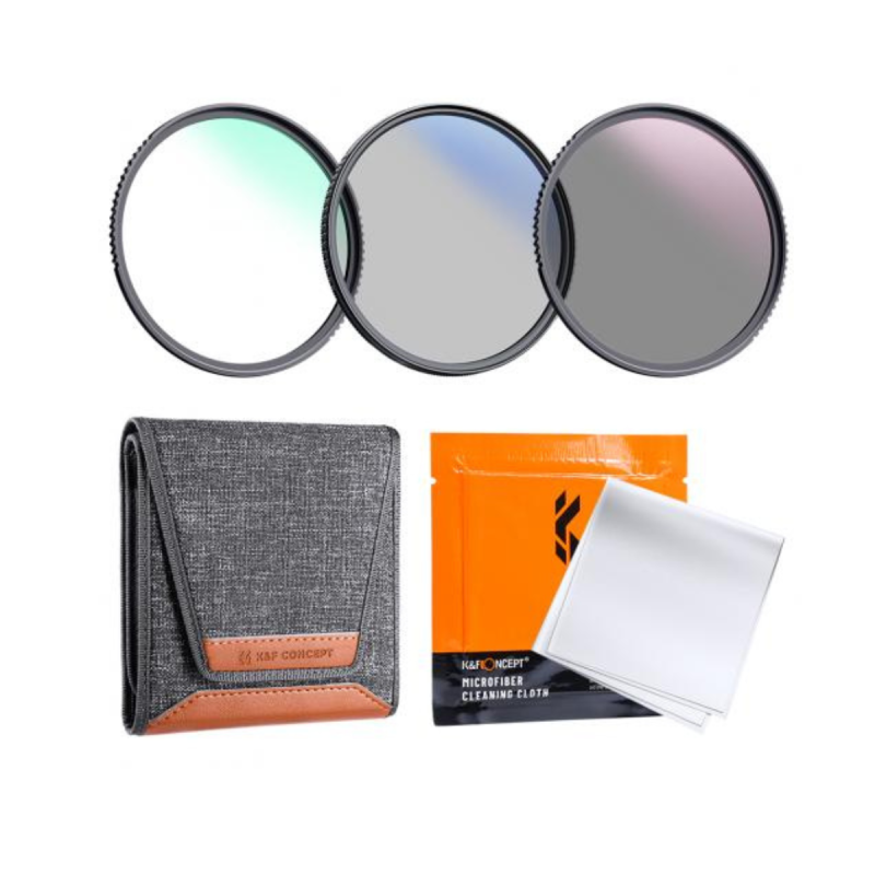 K&F Filtre Nano K kit 3 filtres MCUV + CPL + ND4 55mm