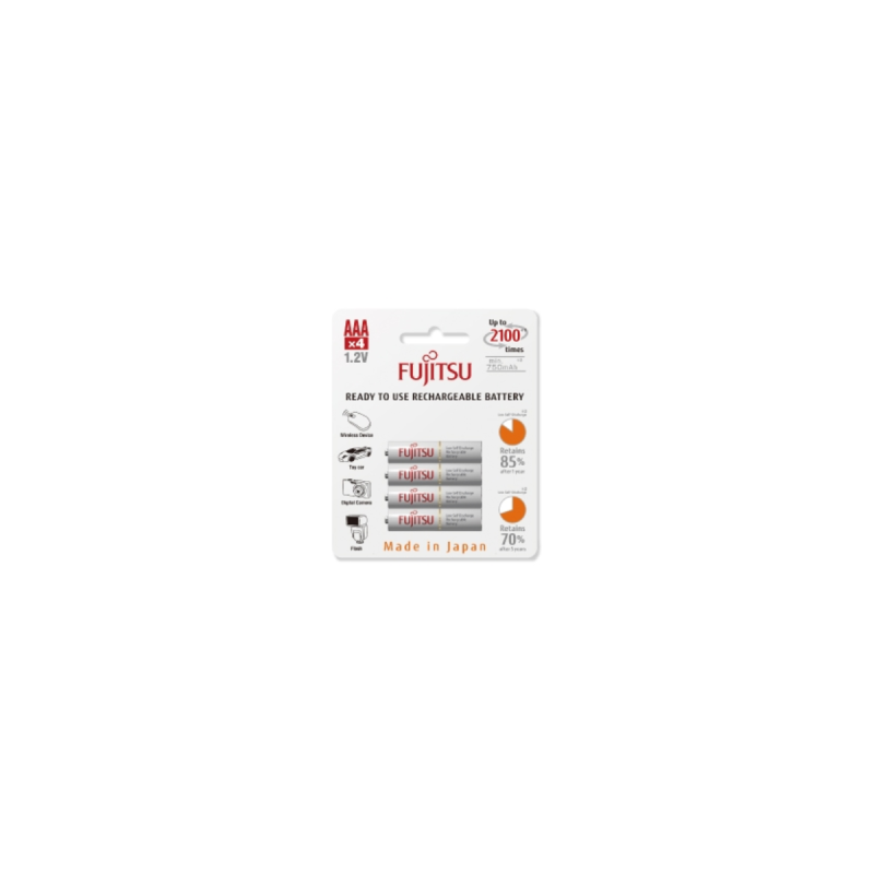 FUJITSU Blister 4 Piles Rechargeables AAA NiMh 750mAh