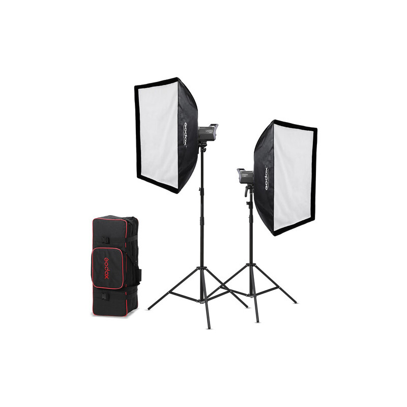 Godox Kit 2 Lumières Litemons LA200Bi LED Bi-color K2 avec accessoire