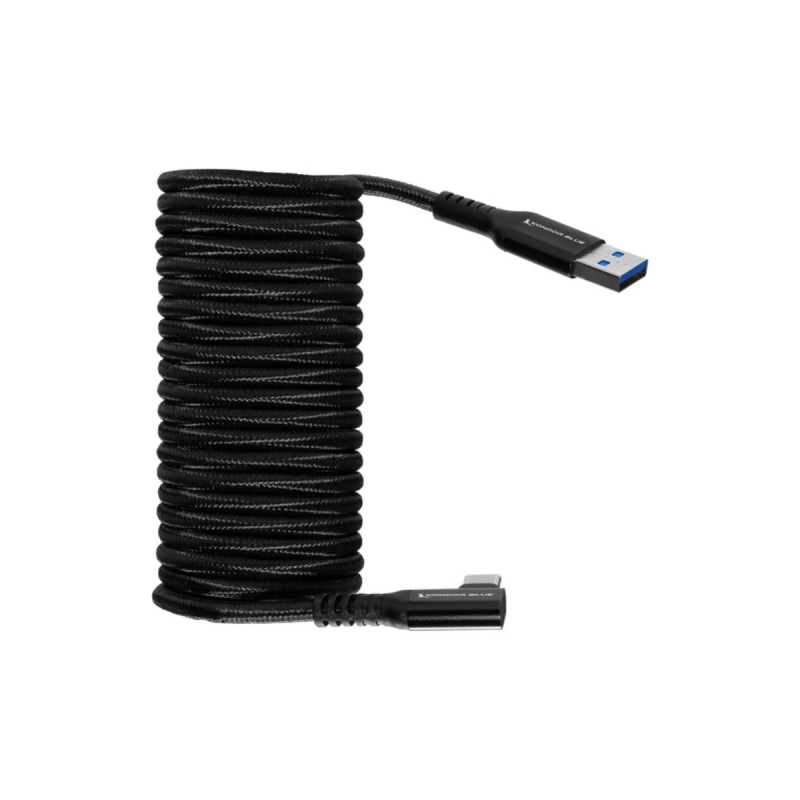 Kondor USB A To USB C Right Angle Data And Power Cable 3A 60W 5G