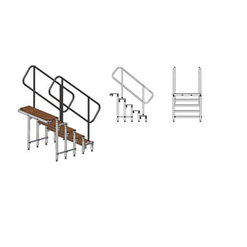 ASD marche 0,60m Pour Escalier Demontable Avec 2 Traverses