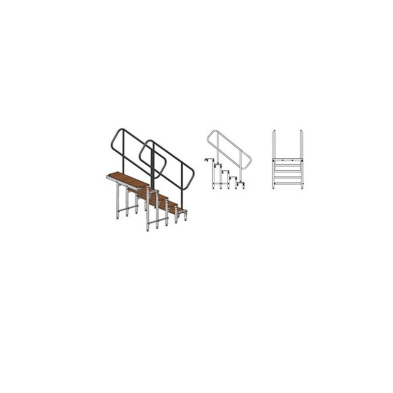 ASD marche 0,80m Pour Escalier Demontable Avec 2 Traverses