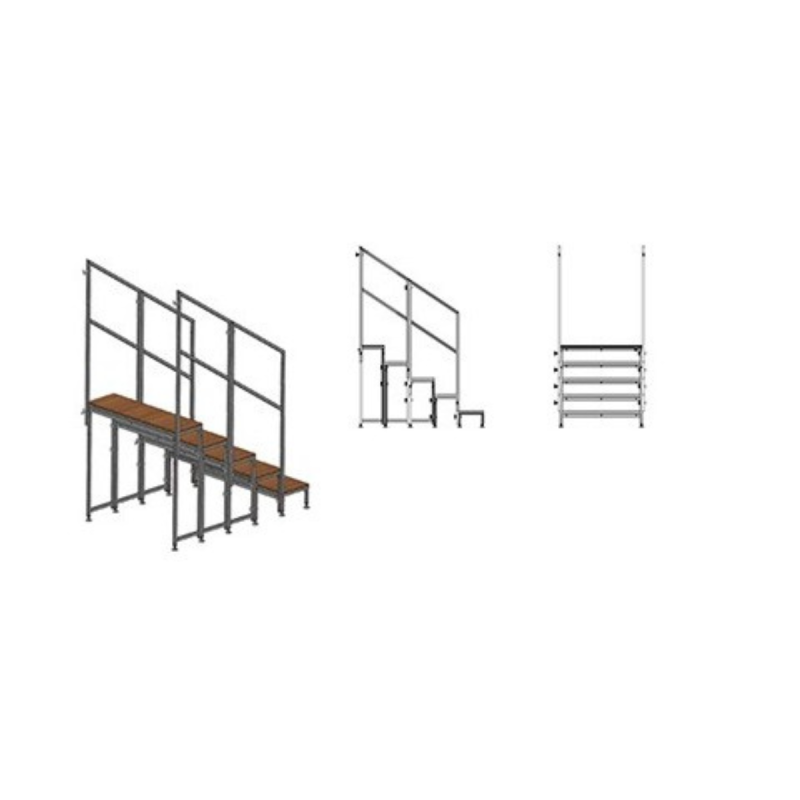 ASD marche 0,80m Pour Escalier mecano-Soude Avec 2 Traverses