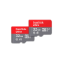 Sandisk Carte M.SDHC Ultra 32GB + Adpt SD (120MB/s Class 10 A1) x2