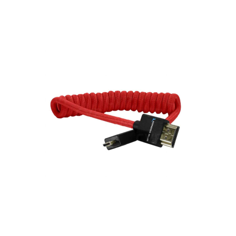 Kondor Coiled Full HDMI Cable (12-24") (Cardinal Red)