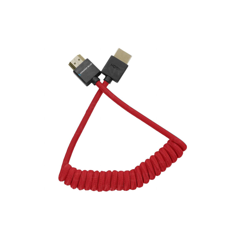 Kondor Coiled Mini HDMI to Full HDMI (12-24") (Cardinal Red)