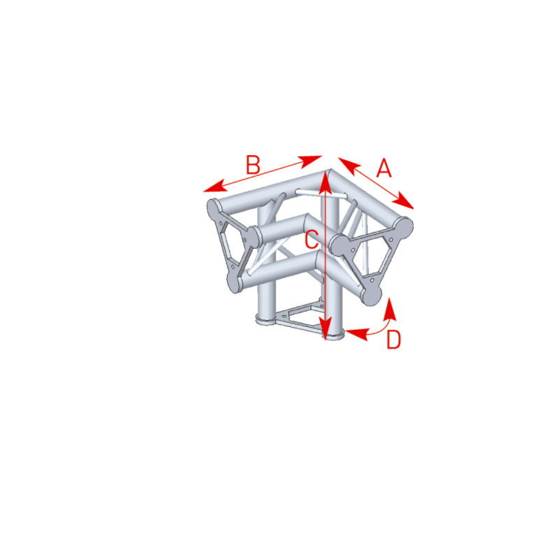 ASD Angle Alu 250 Triangulaire 3 Départs 90° Pied Gauche