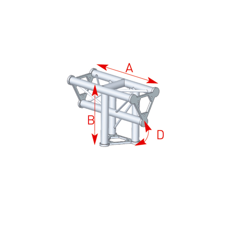 ASD Angle Alu 250 Triangulaire 3 Départs 90° Vertical